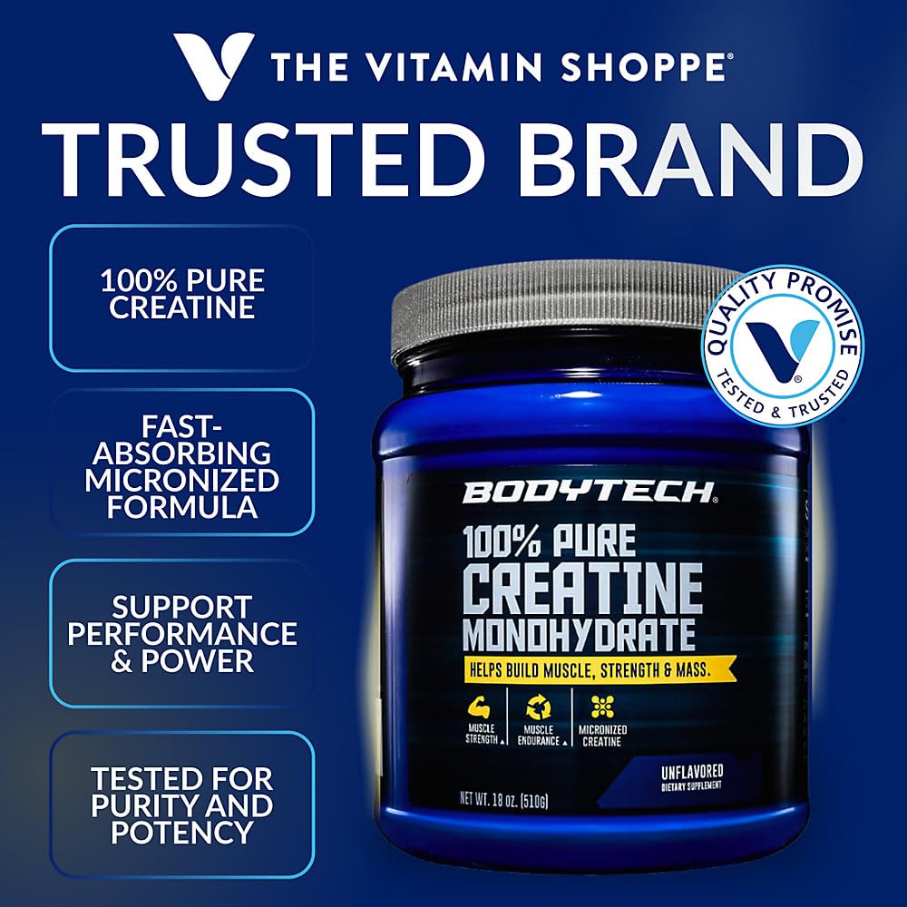 BodyTech Creatine Monohydrate Powder 18 oz, 102 Servings