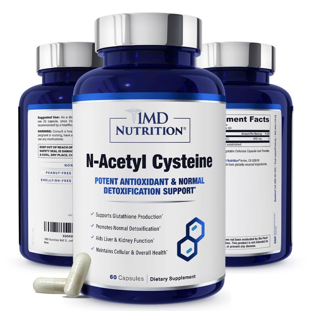 1MD Nutrition NAC 600 mg Capsule, 60 Count