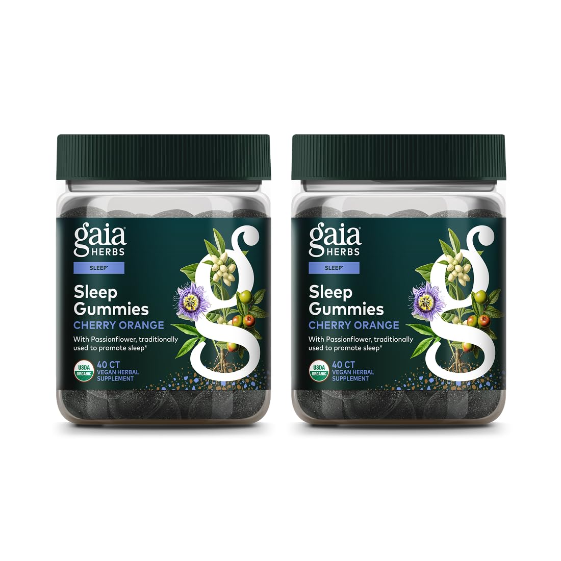 Gaia Herbs Sleep Gummies Sleep Support with Ashwagandha, Reishi Mushroom & Passionflower 80 Gummies