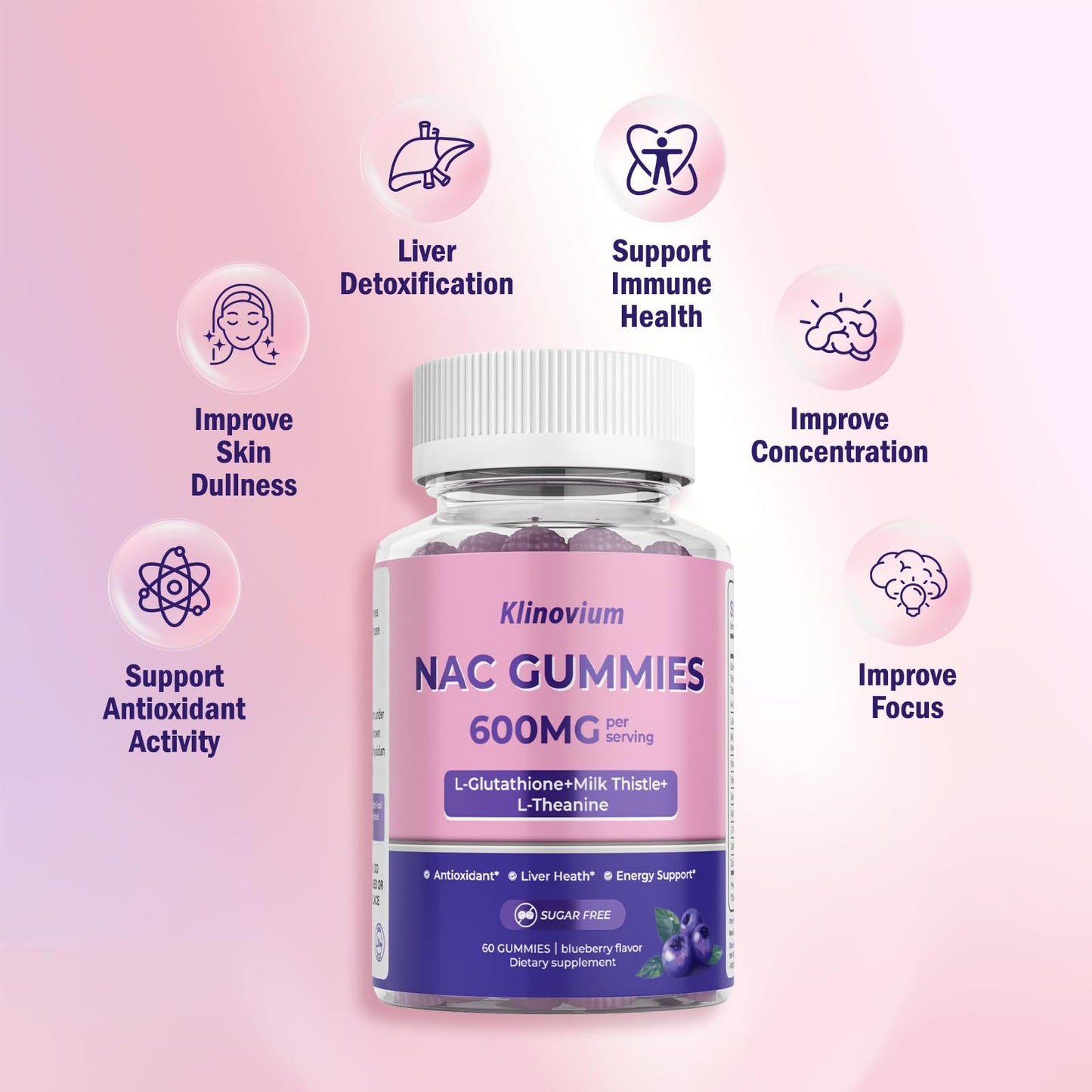 Klinovium 10-in-1 NAC Gummies 60 Gummies