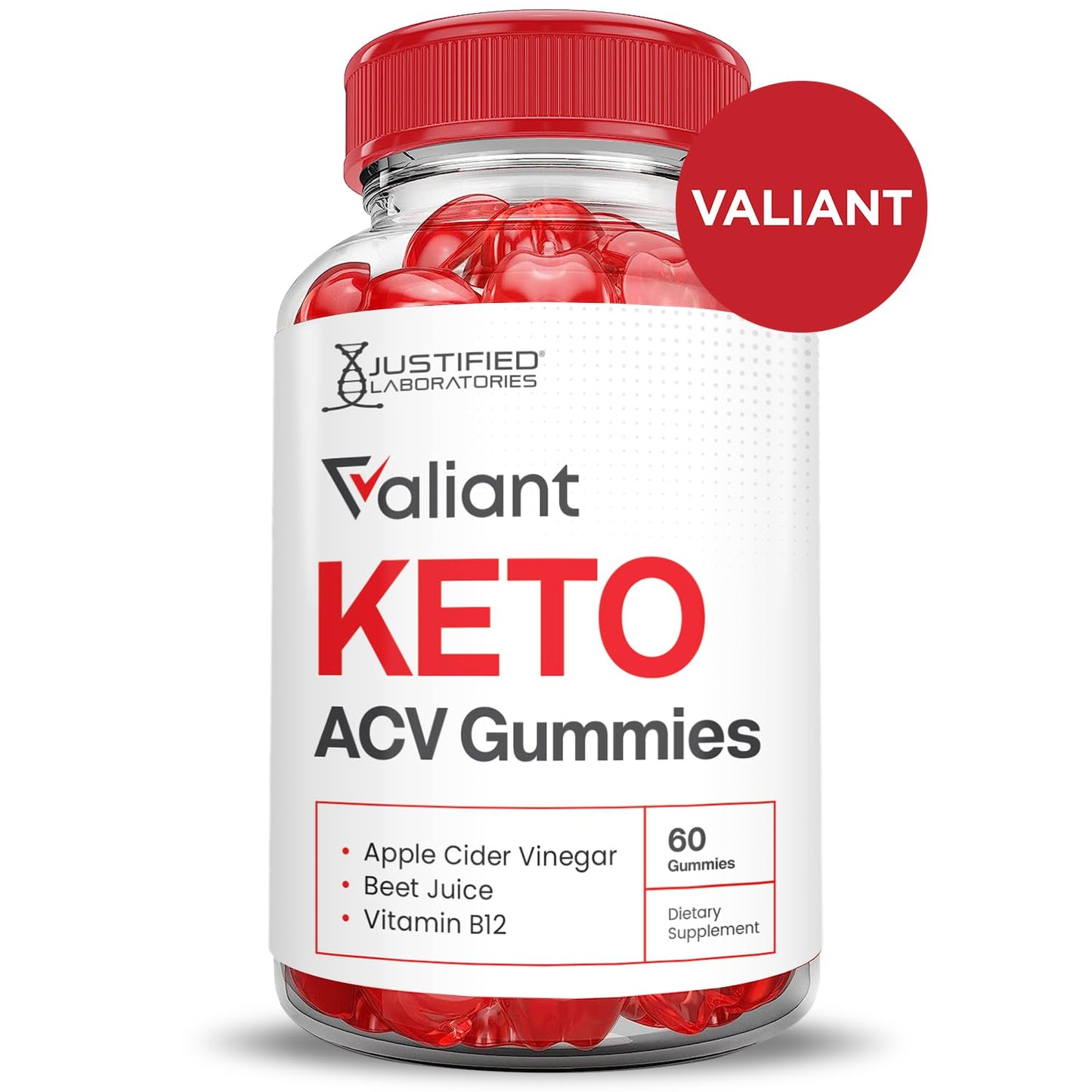 Justified Laboratories Valiant Keto ACV Gummies Advanced Formula 1000MG, 300 Gummies
