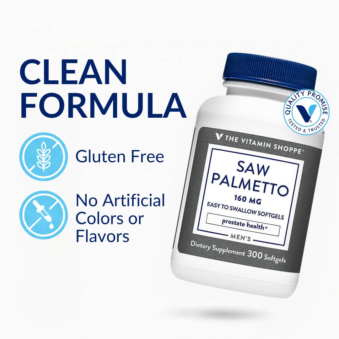 The Vitamin Shoppe Saw Palmetto Extract 160mg Softgels, 300 Count