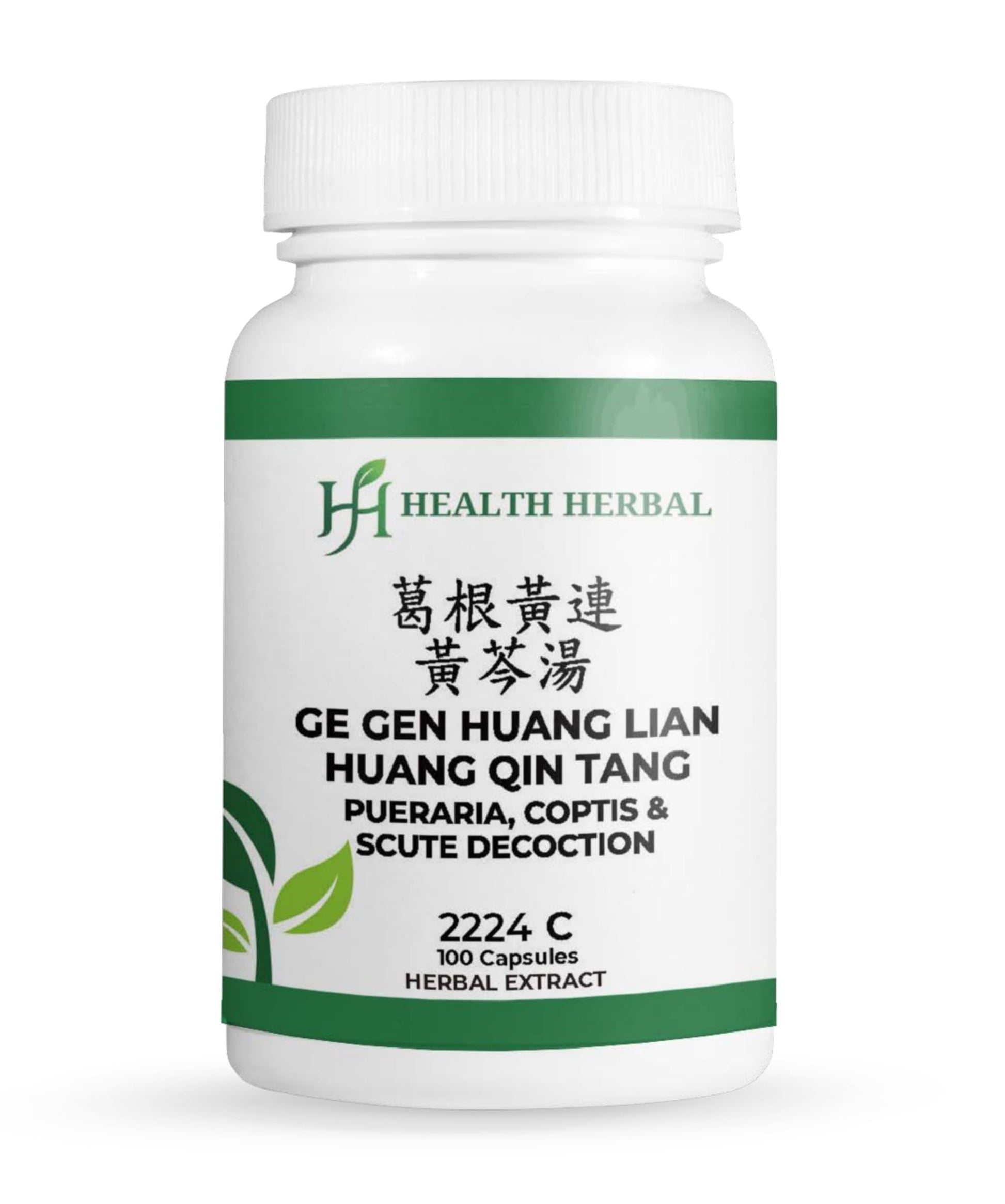 Health Herbal Ge Gen Huang Lian Huang Qin Tang/Pueraria, Coptis & Scute Decoction Capsules, 100 Capsules