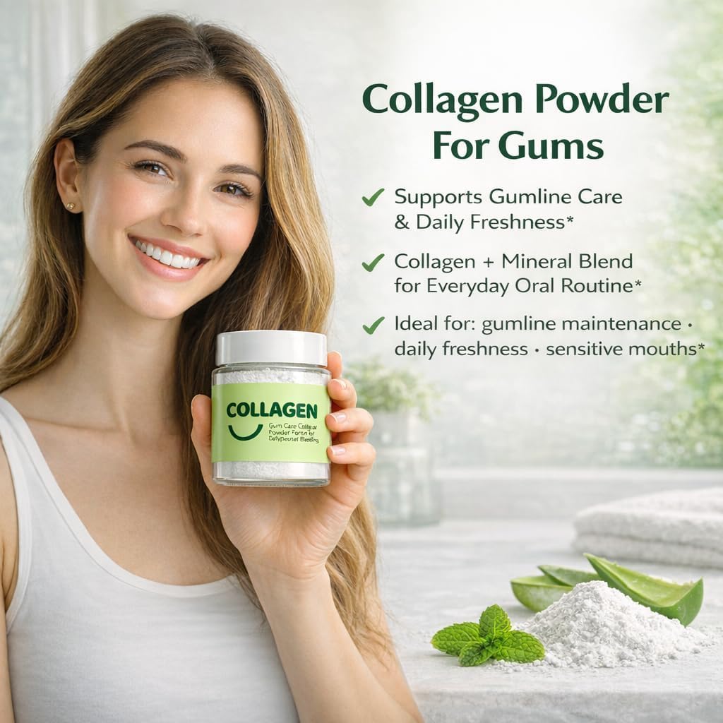 Guliqi Collagen Powder for Gums and Teeth, with Hydroxyapatite, Daily Gumline Support, 8.53 Ounce