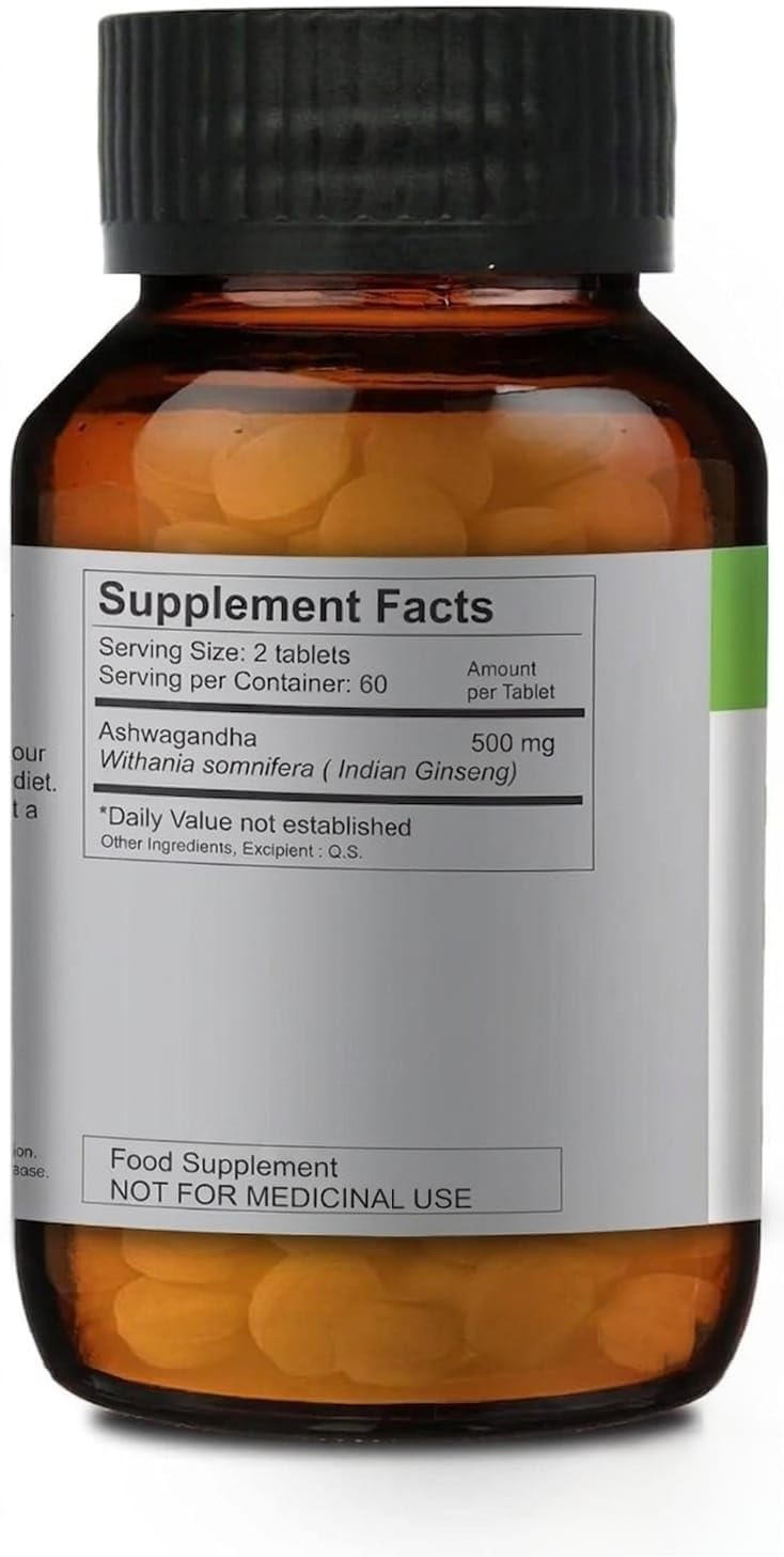 Generic Ashwagandha 500mg Tablets, 120 Count