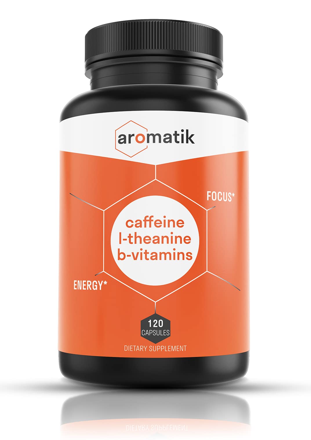 Aromatik Caffeine L-Theanine Focus Supplement Capsules 120 Count