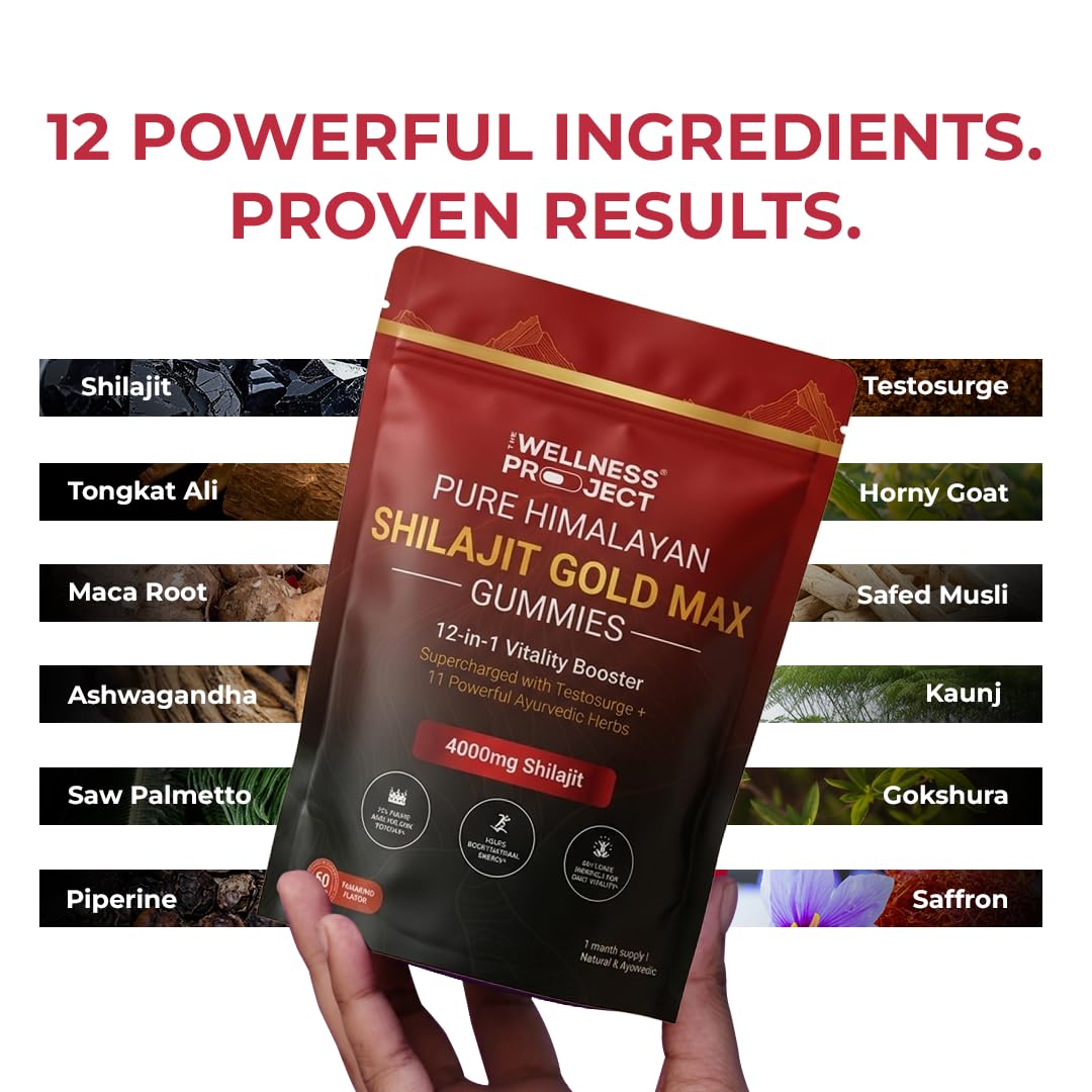 The Wellness Project 12-in-1 Shilajit Gold Max Gummies 60 Gummies