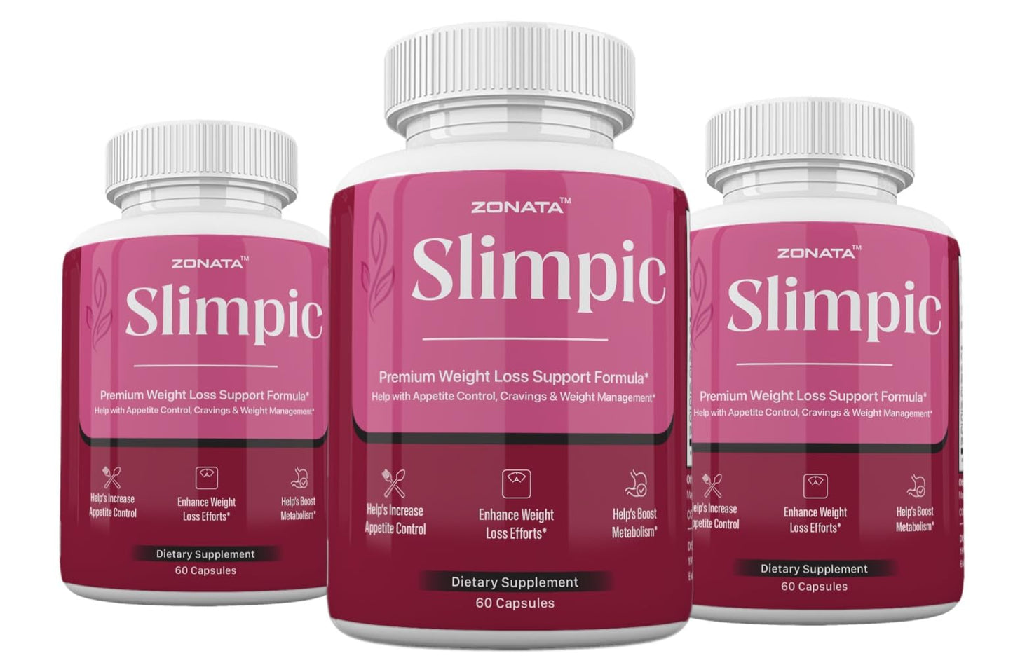 Zonata Slimpic Capsules with Apple Cider Vinegar & Raspberry Slimtide Supplement, Capsule, 180 Capsules