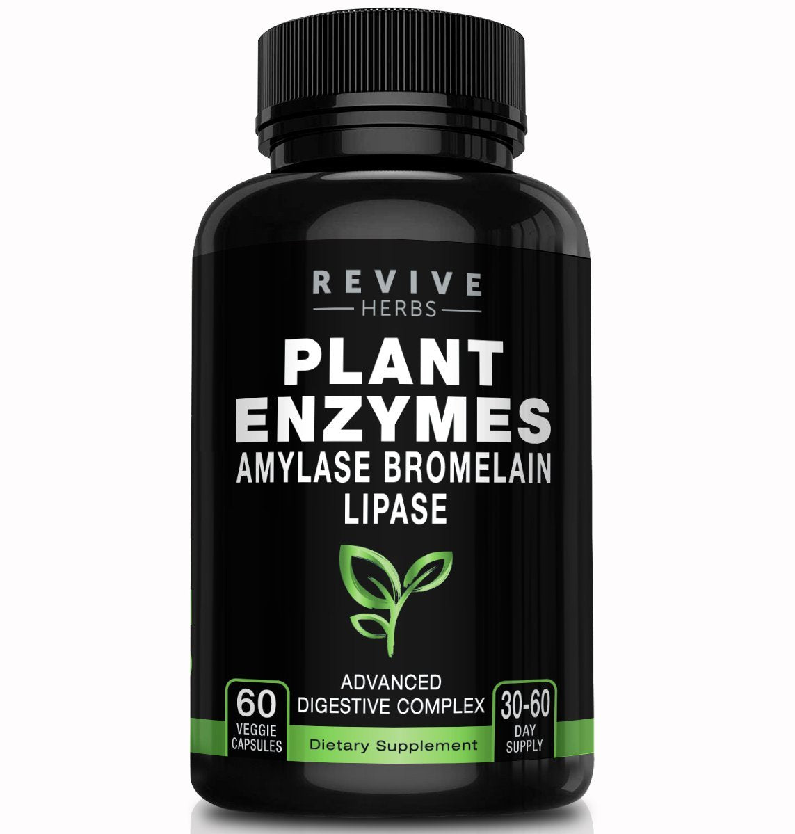 Revive Herbs Advanced Plant-Based Digestive Enzymes Capsules 60 Count