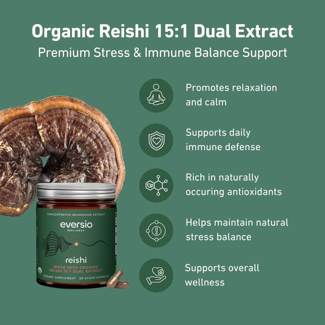 Eversio Wellness Organic Reishi Capsules 60 Capsules