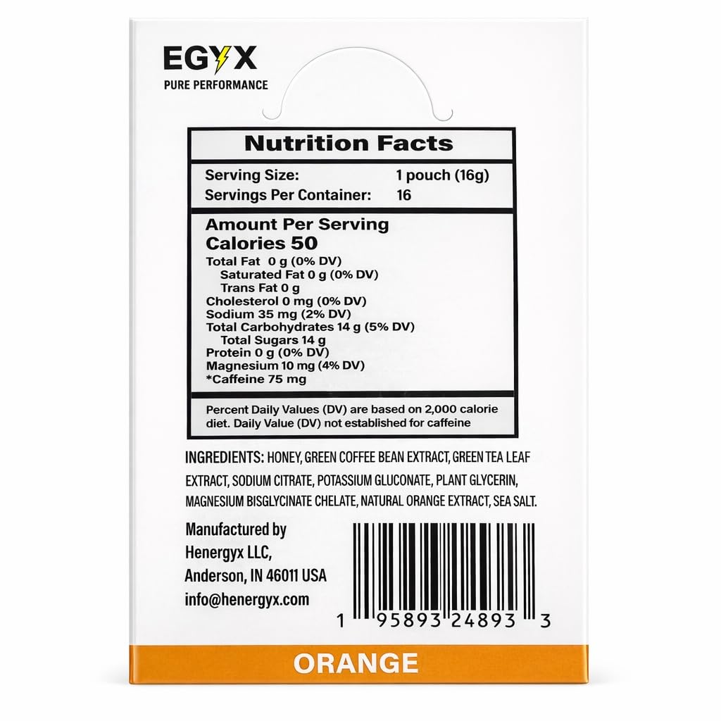 EGYX Honey-Based Energy Gel 16 Count