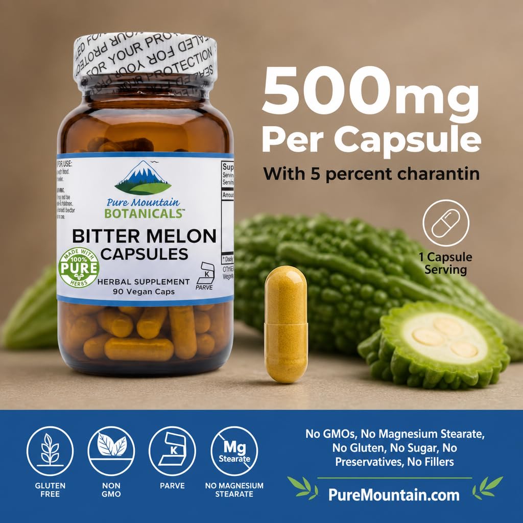 Pure Mountain Botanicals Bitter Melon Capsules 90 Count