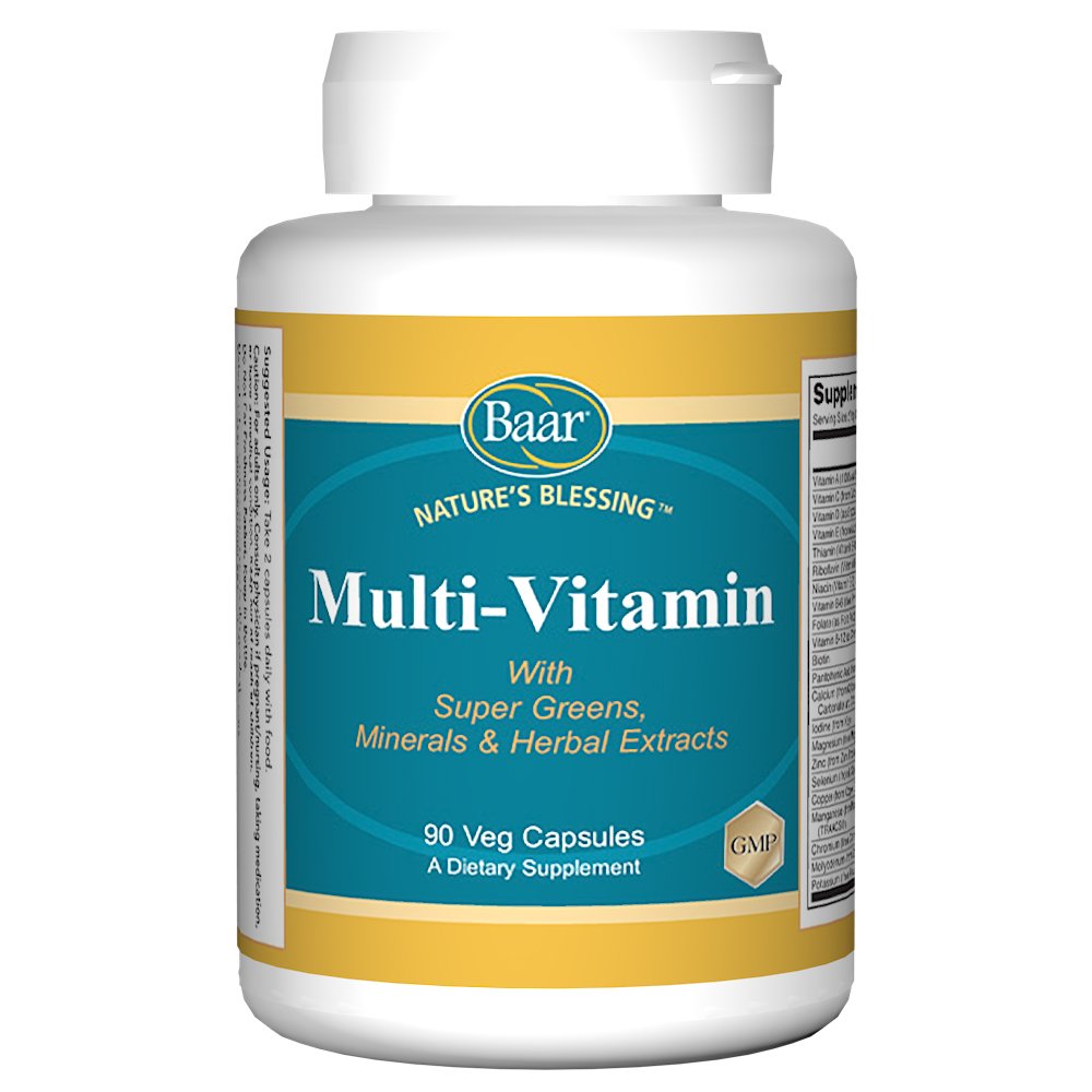 Baar Multi-Vitamin with Super Greens, Minerals & Herbal Extracts, 90 Veg Capsules