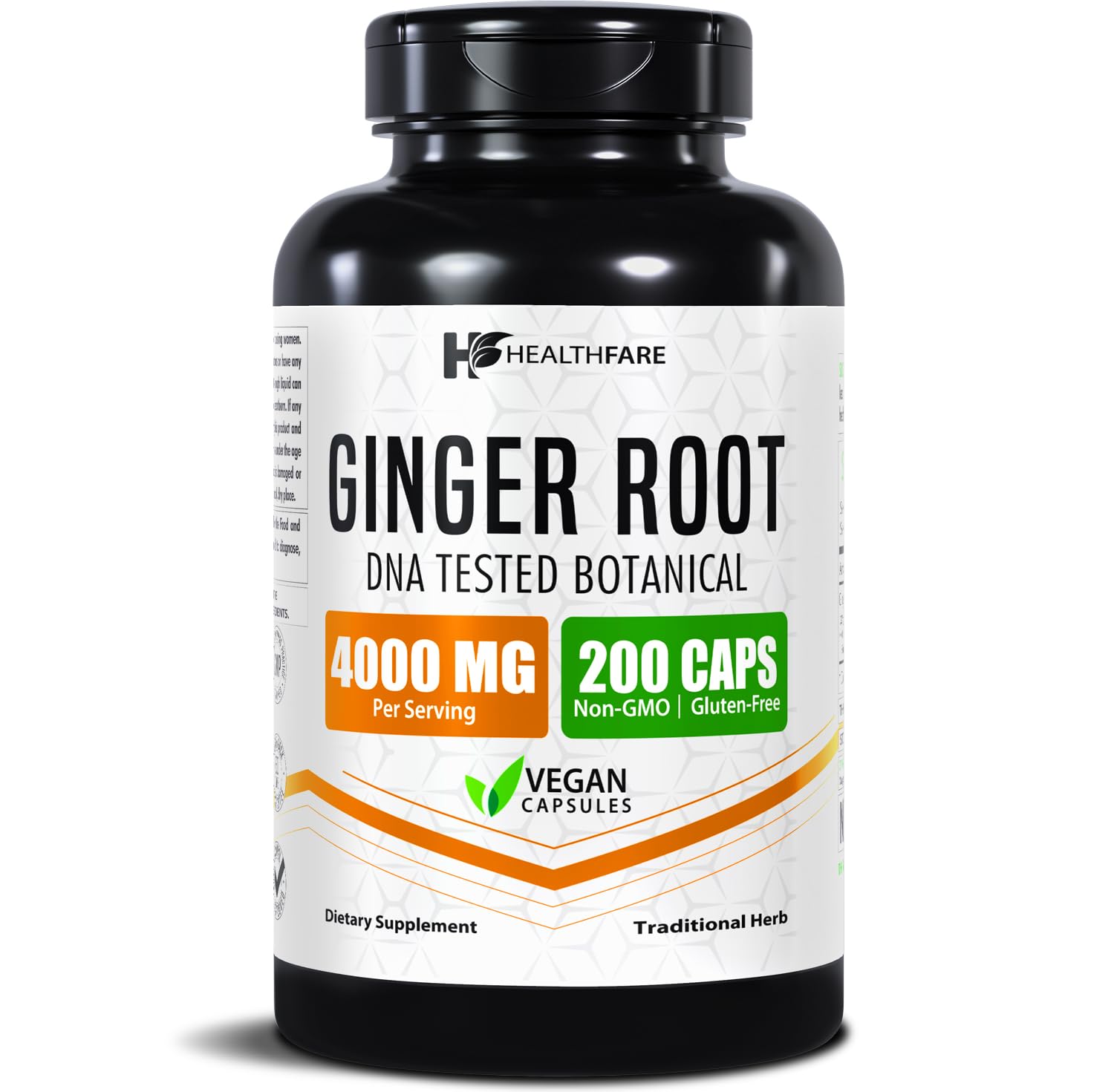 Healthfare Ginger Root Extract 4000mg Capsule, 200 Count