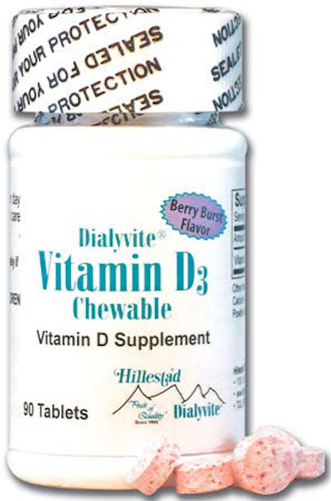 Dialyvite Vitamin D3 Chewable Supplement 90 Tablets