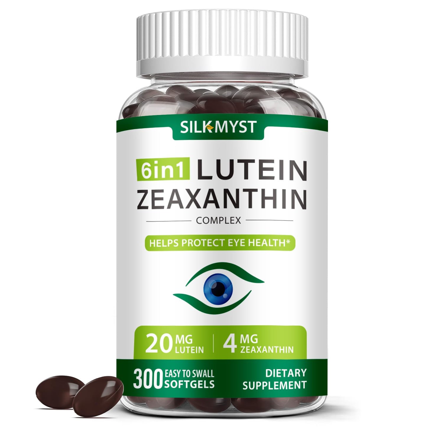 SILKMYST Lutein and Zeaxanthin Supplement Eye Vitamins Softgel 300