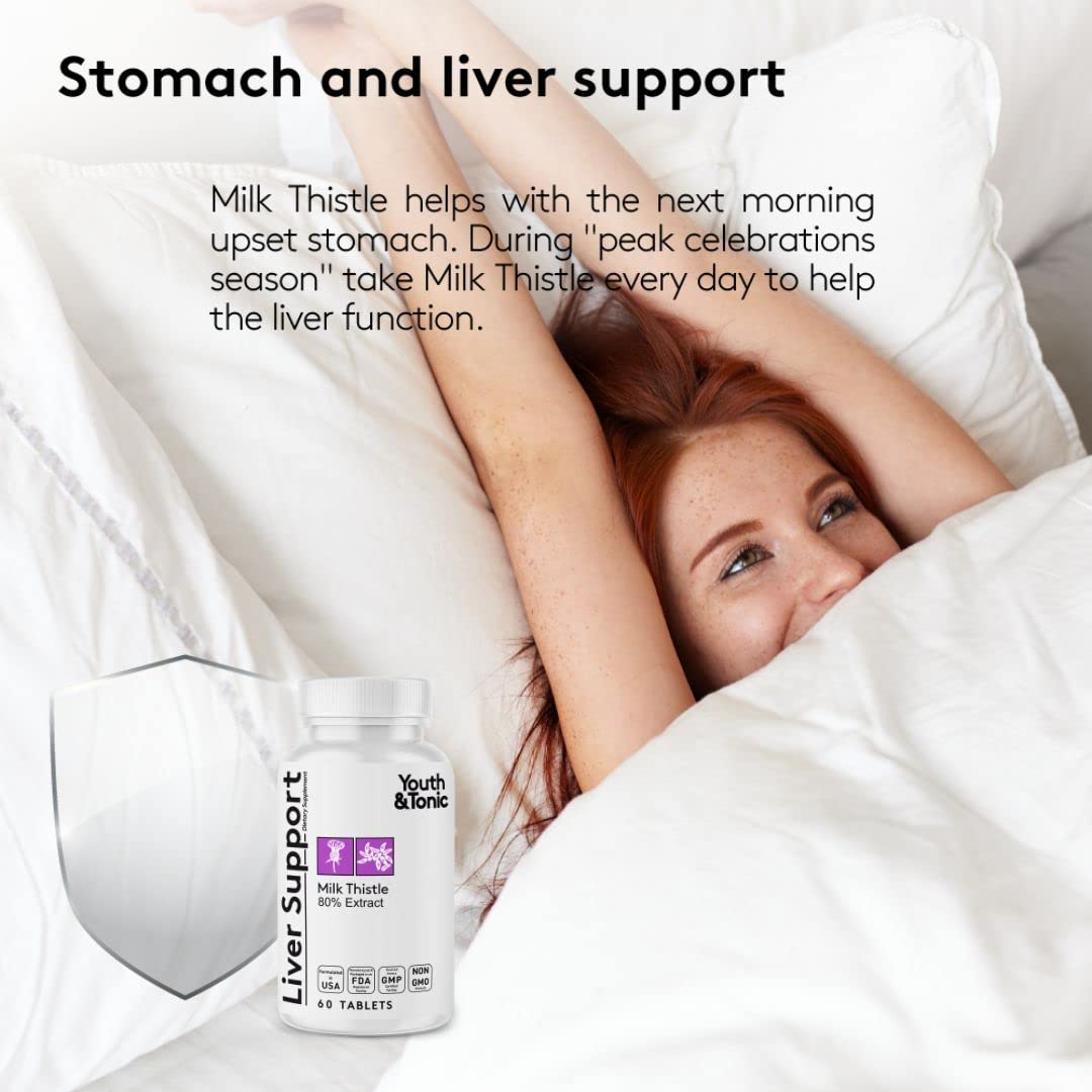 Youth & Tonic Milk Thistle Liver Support Capsules, 1 Capsule