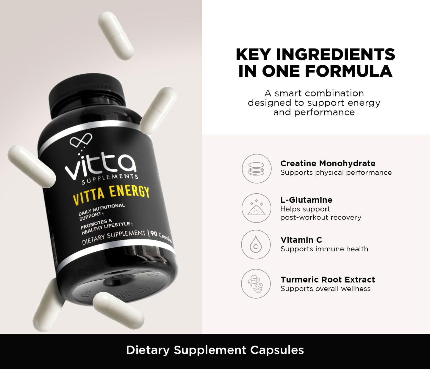 Vitta Supplements Vitta Energy Daily Nutritional Support Capsule, 1 Count