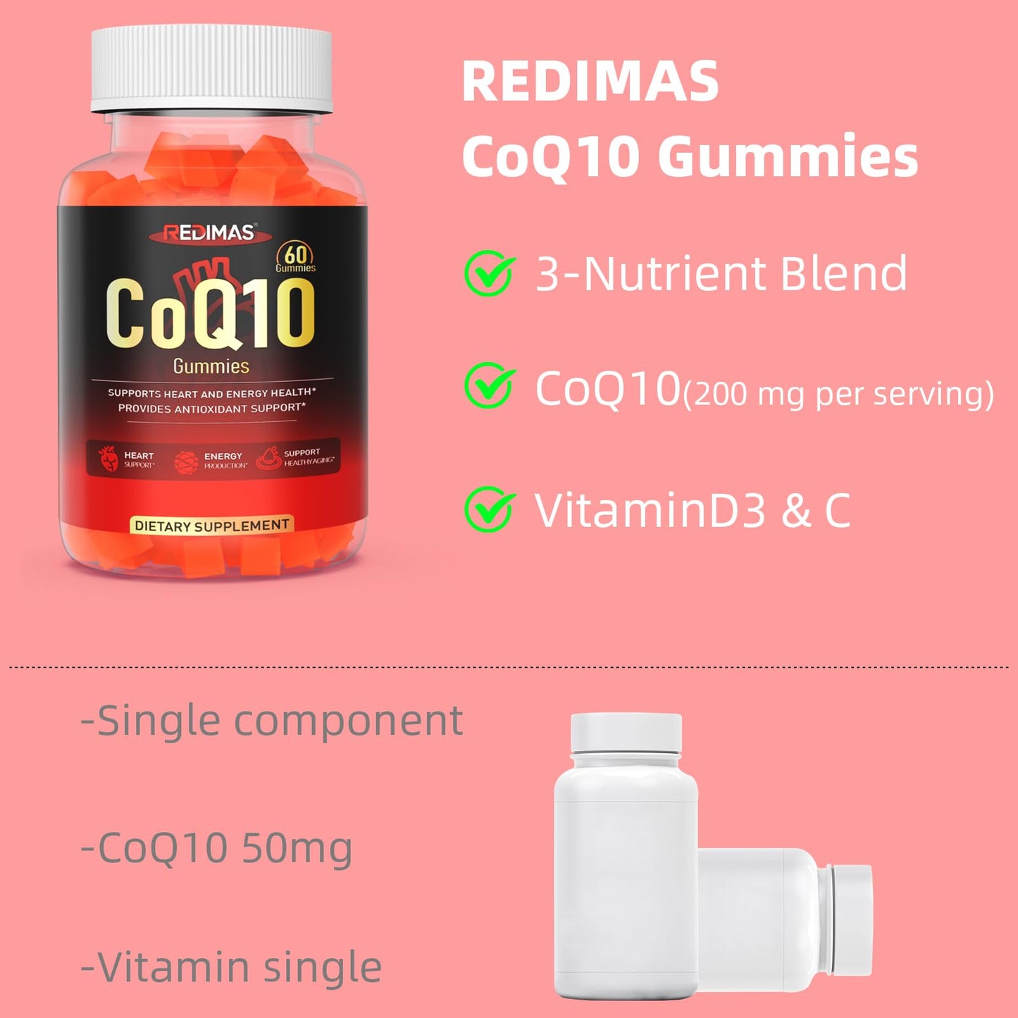 Redimas CoQ10 Gummies 60 Gummies