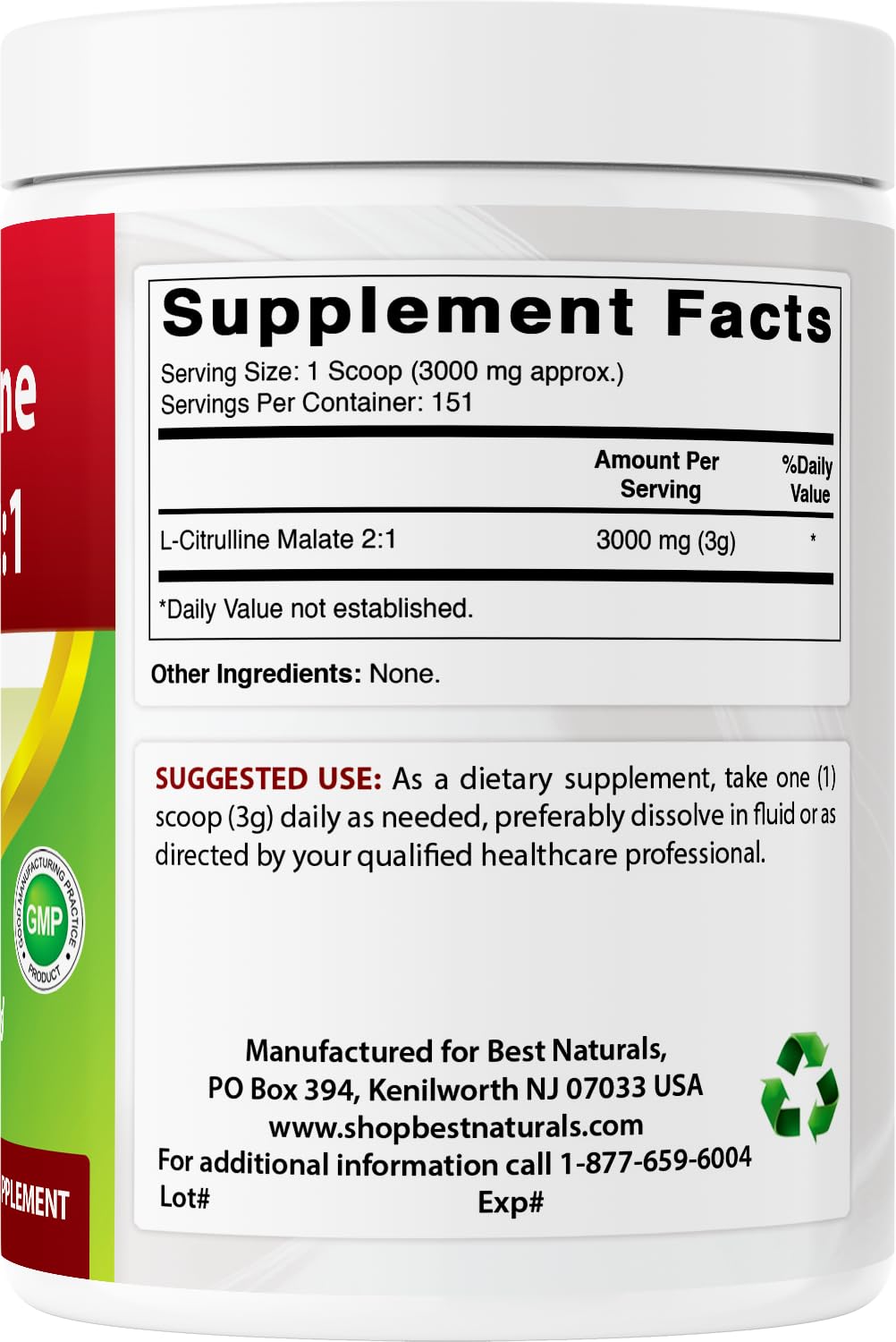 Best Naturals L-Citrulline Malate 2:1 Powder, 16 oz