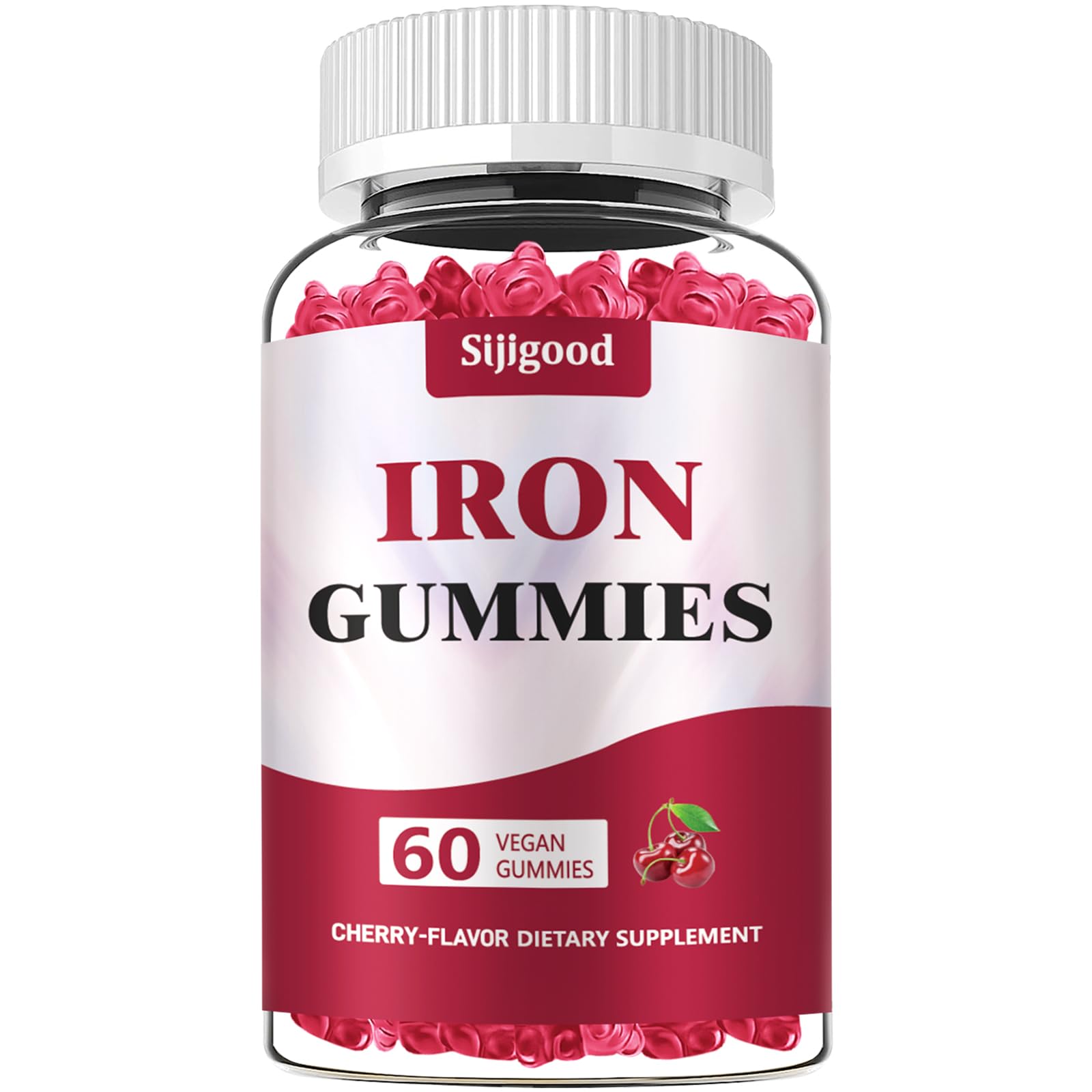 Sijigood Vegan Iron Supplement for Women Gummy, 120 Count