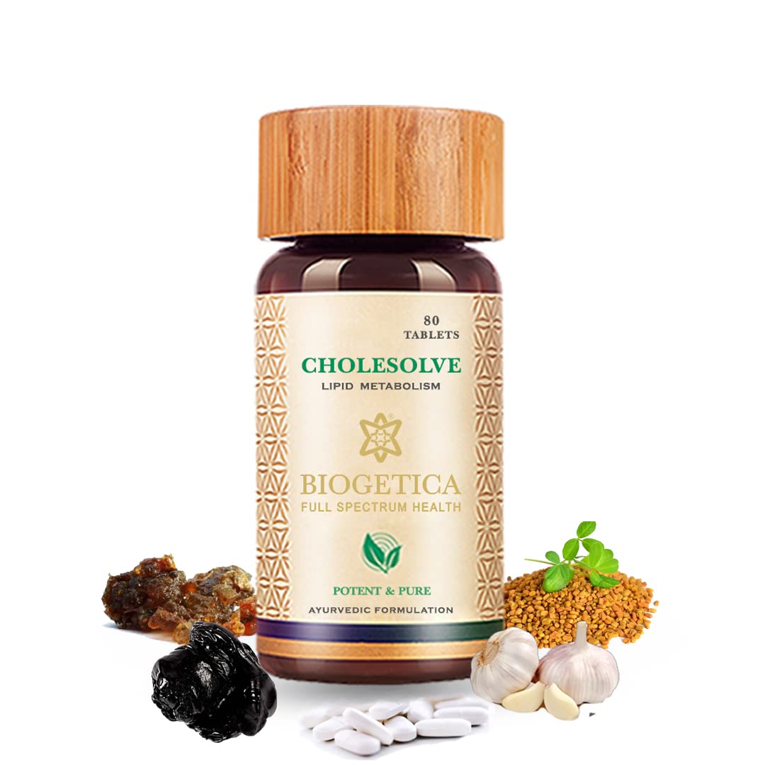 Biogetica CholeSolve Ayurvedic Supplement to Maintain Cholesterol Level for Men & Women Energy Booster (Lipid Metabosilm Care) 80 Tablets