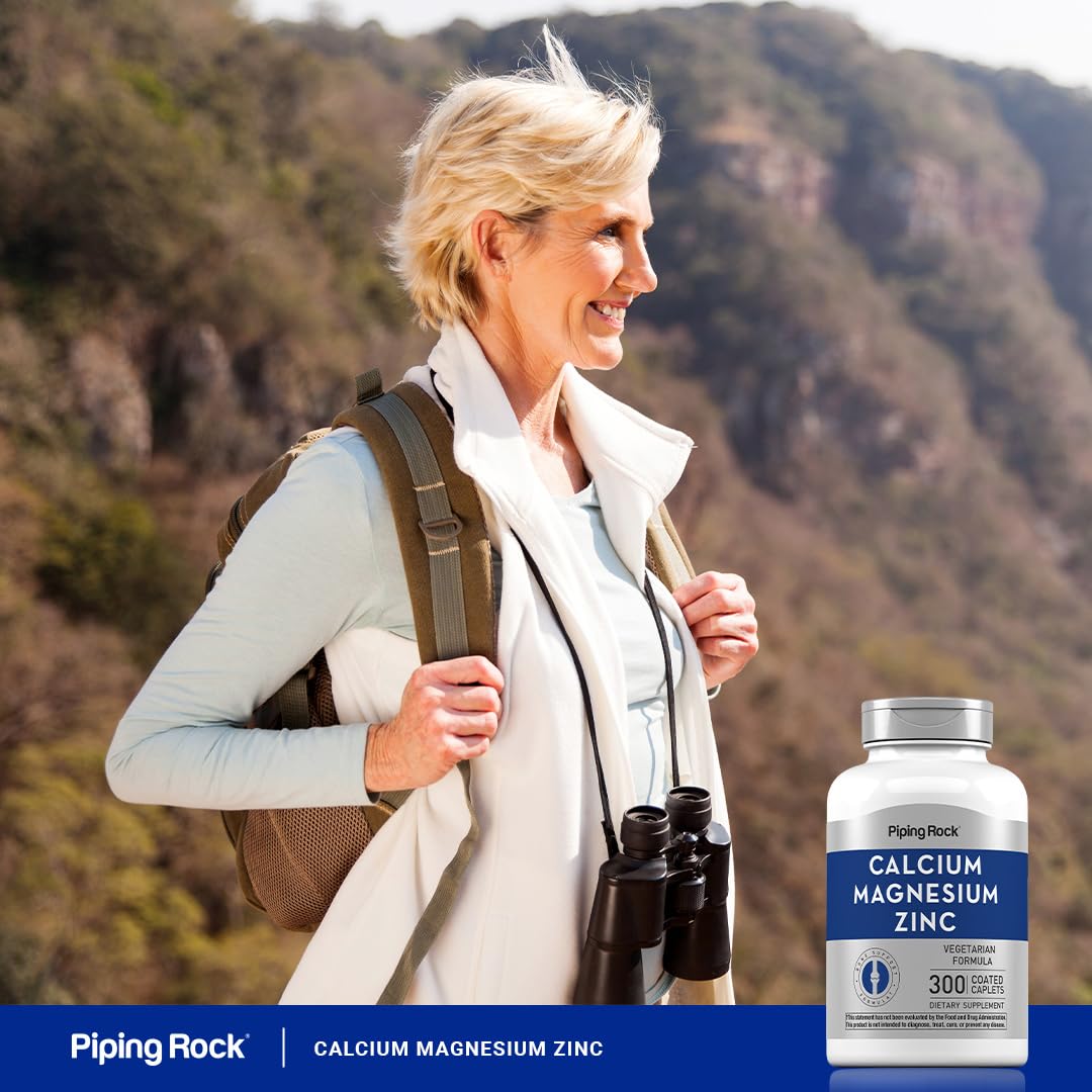 Piping Rock Calcium Magnesium Zinc Supplement Caplets 300
