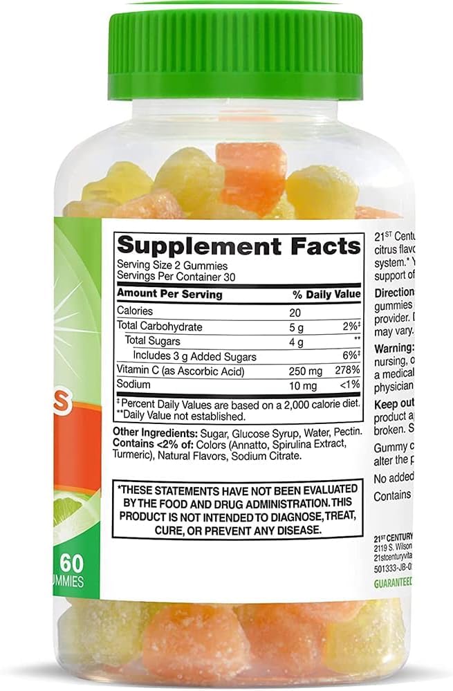 21st Century VitaJoy Daily C 250 mg Gummies, 60 Count