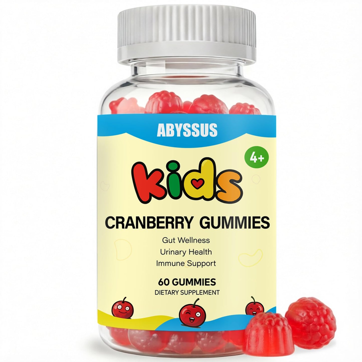 ABYSSUS Cranberry Gummies for Kids Gummy 60 Count