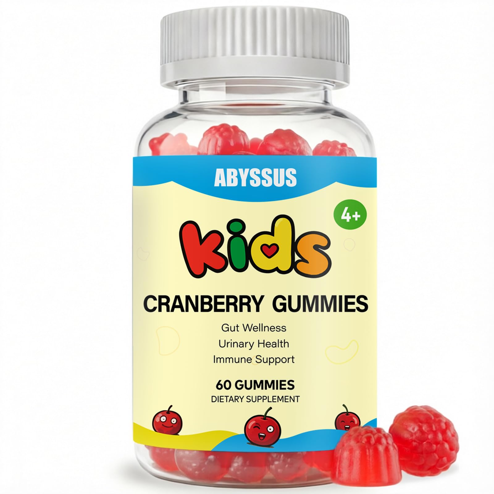 ABYSSUS Cranberry Gummies for Kids Gummy 60 Count