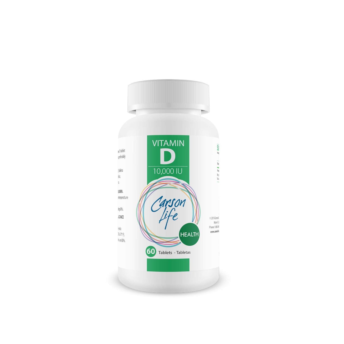 Carson Life Vitamin D 10,000 IU Tablets, 60 Tablets
