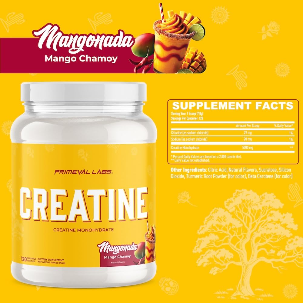 Primeval Labs Clean Creatine Monohydrate Powder, 120 Servings