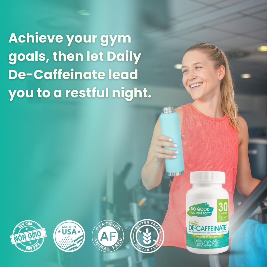 Do Good For Your Body Daily De-Caffeinate for Coffee Lovers Rutaecarpine Supplement for Relaxation After Caffeine Non-Melatonin Non-Addictive Evening Formula Capsules 90