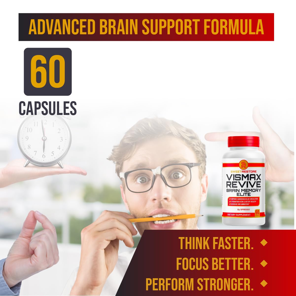 SPRESSO Vismax Revive Brain & Memory Support Capsule, 120 Capsules