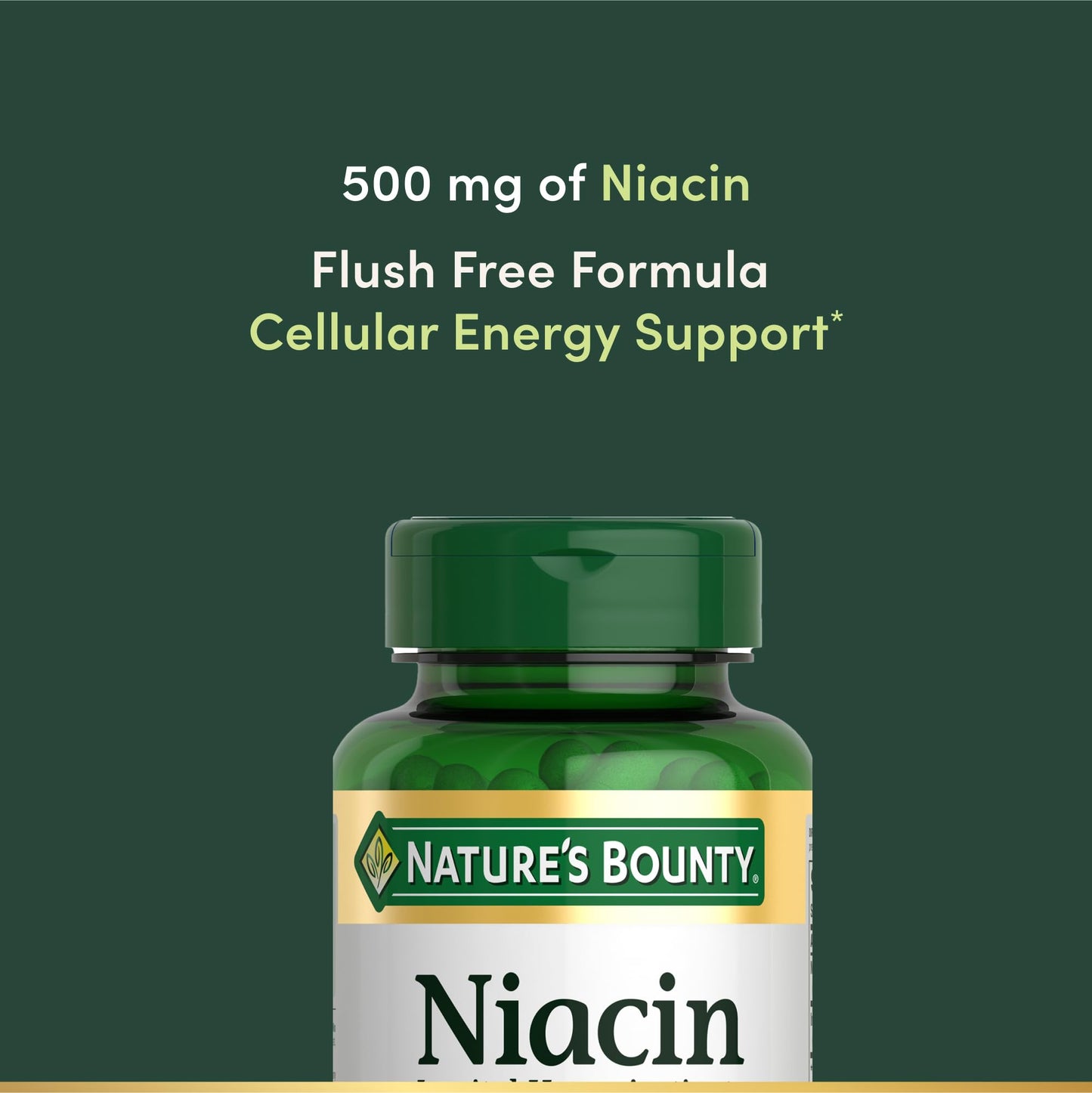 Nature's Bounty Niacin 500mg Flush Free Capsules 120 Count