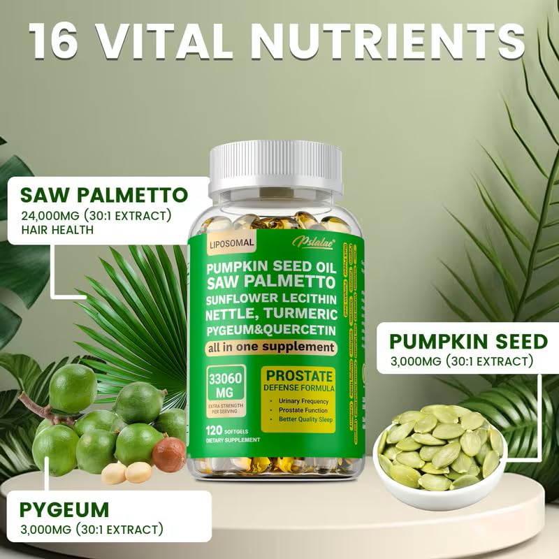 Generic Pumpkin Seed Oil and Saw Palmetto Softgel 120 Count