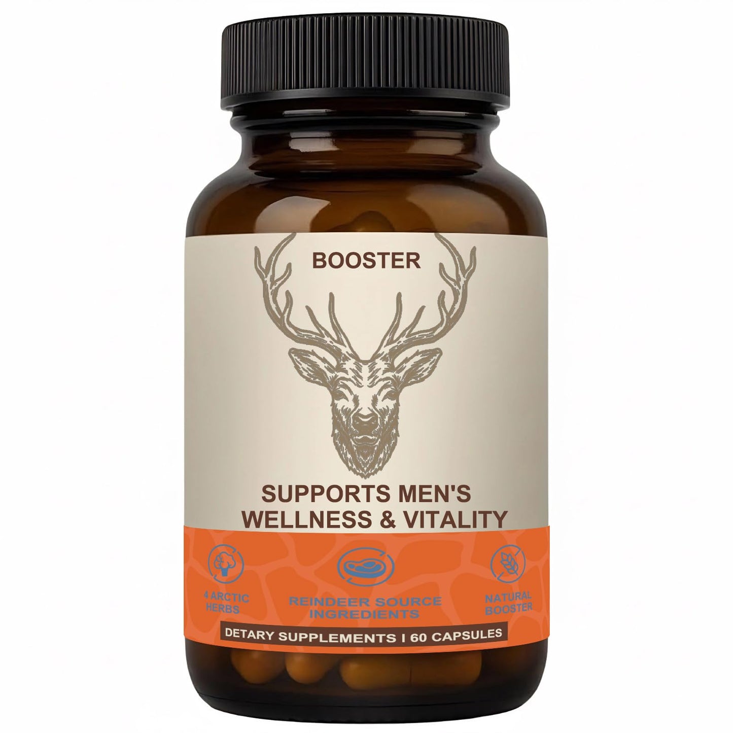 SDXJIOGE Men’s Vitality Supplement – Arctic Herbal & Reindeer Nutrient Blend – Daily Energy, Endurance & Wellness Support Capsule, 1 Count