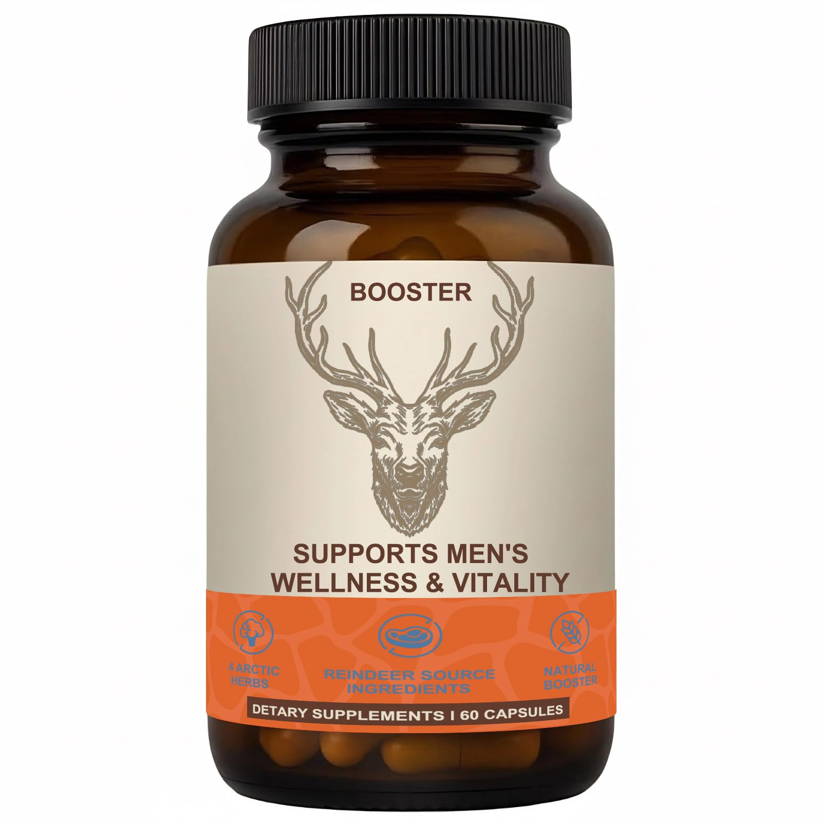 SDXJIOGE Men’s Vitality Supplement – Arctic Herbal & Reindeer Nutrient Blend – Daily Energy, Endurance & Wellness Support Capsule, 1 Count