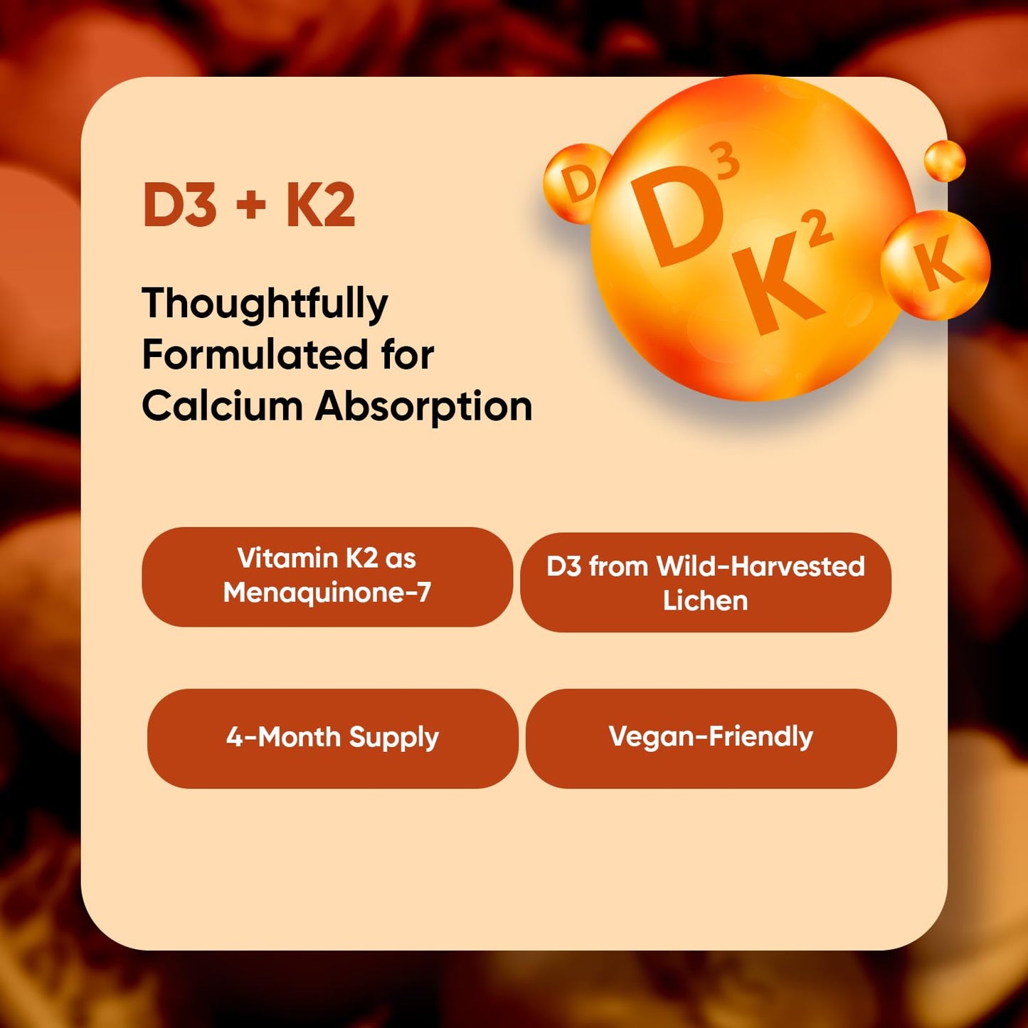 WeightWorld Vitamin D3 K2 5000IU Capsules, 120 Count