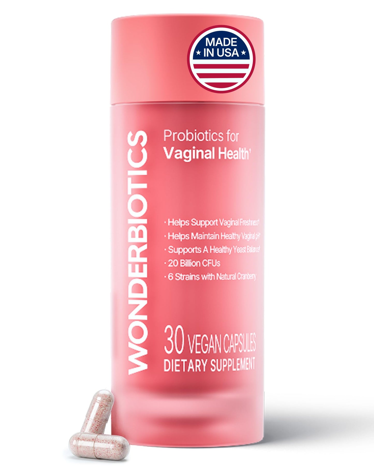 WonderBiotics Vaginal Health Probiotics Capsule 20B CFU with Cranberry 30 Capsules