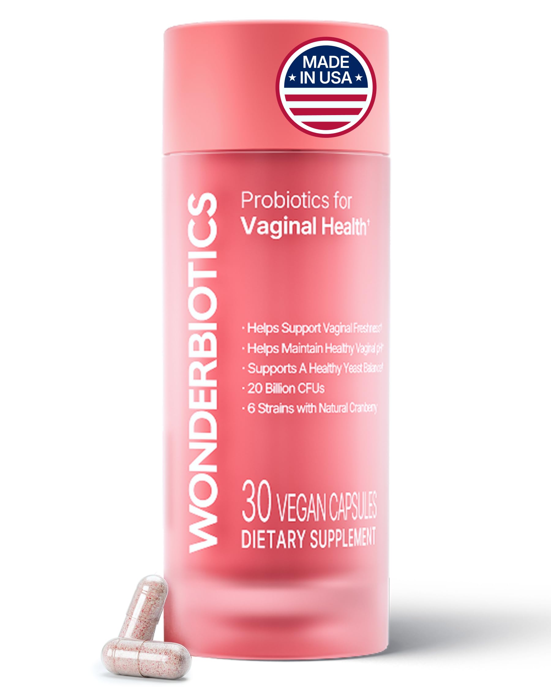 WonderBiotics Vaginal Health Probiotics Capsule 20B CFU with Cranberry 30 Capsules
