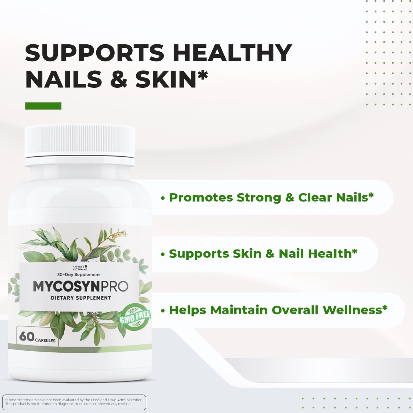 Nature’s NutriWave Mycosyn Pro - Natural Supplement with Vitamin C, Folate & Biotin 180 Capsules