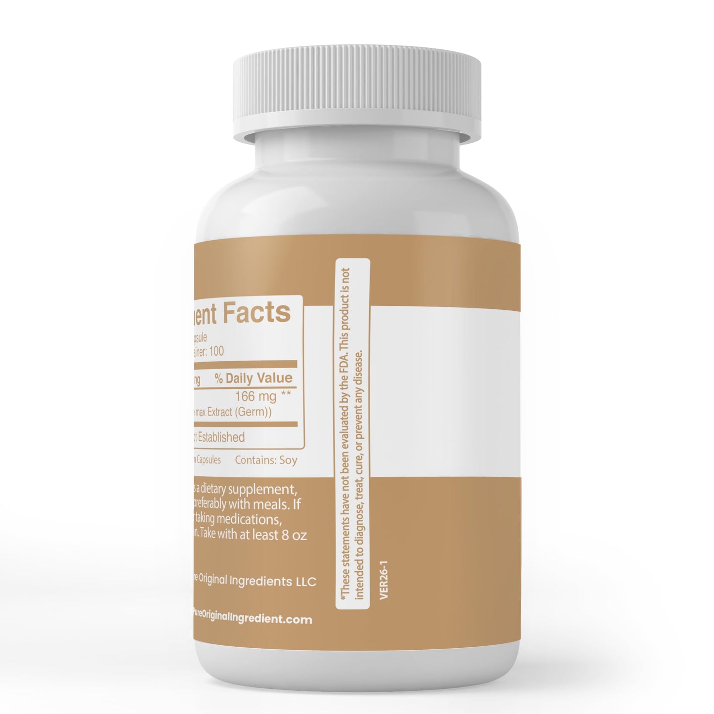 Pure Original Ingredients Soy Isoflavones Capsules 100 Count