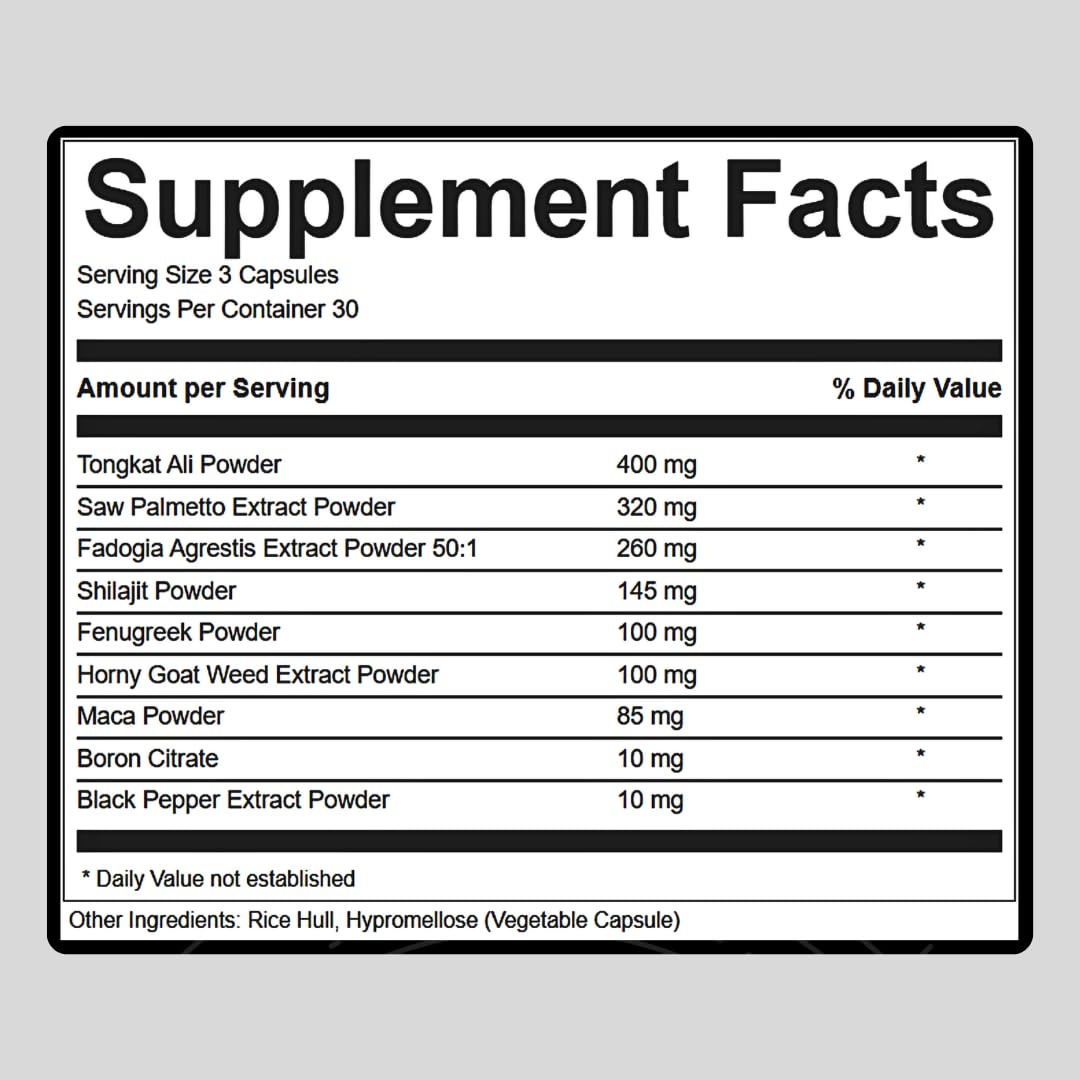 Men's Health Labs Natural Advantage All Natural Testosterone Booster 90 Capsules