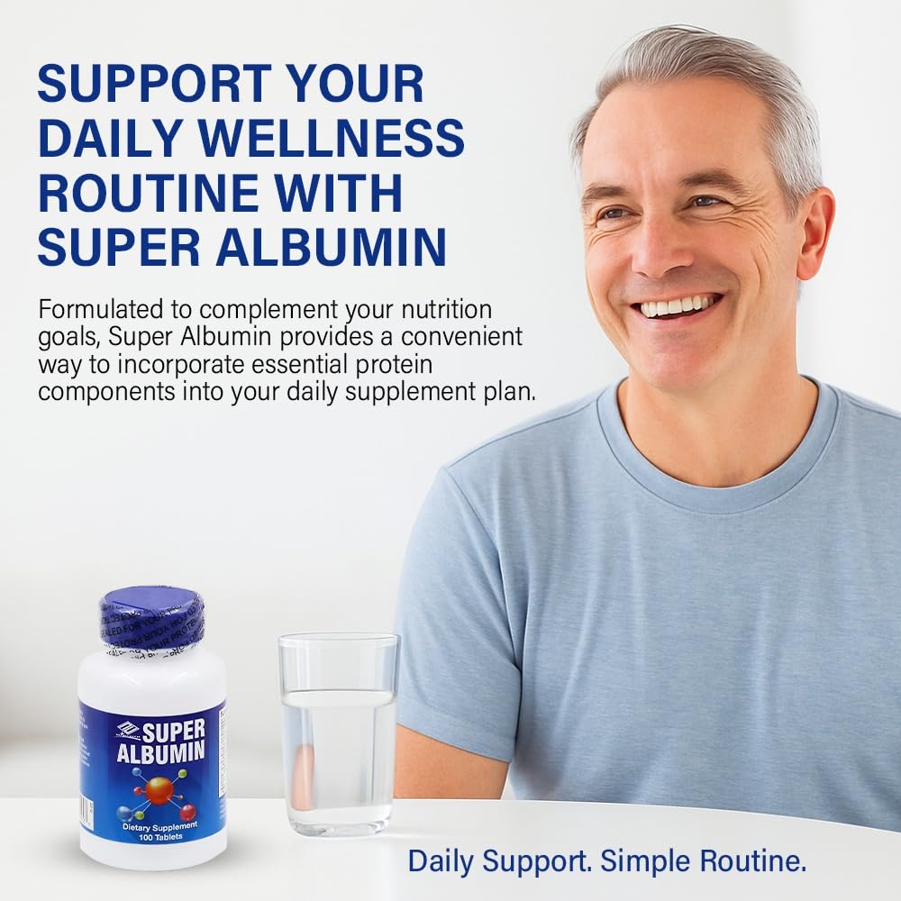 NCB NCB TECHNOLOGY Super Albumin – Hydrolyzed Protein & Amino Acids Supplement Tablets, 100 Count