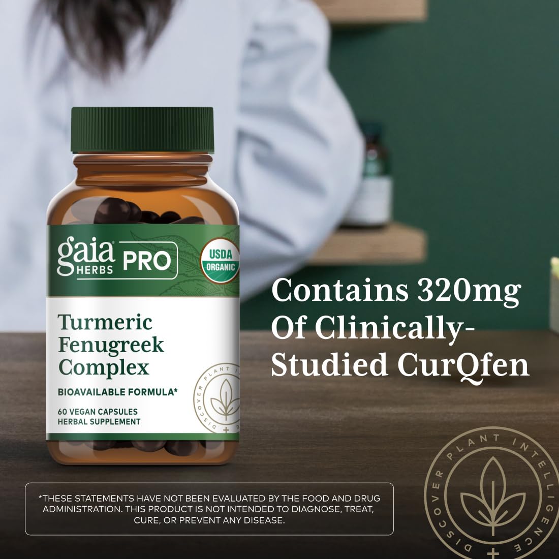 Gaia Herbs PRO Turmeric Fenugreek Complex Capsules 60 Count