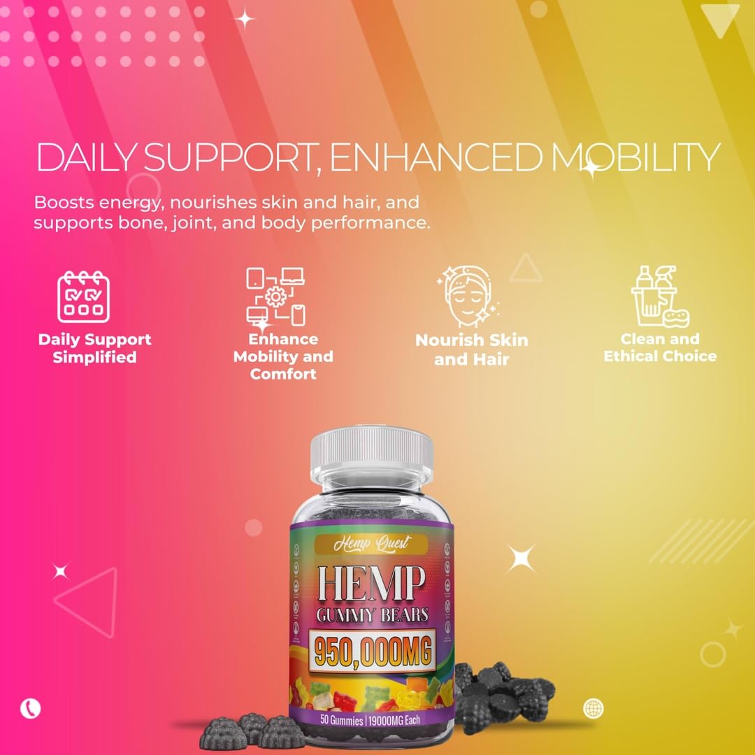 The CBD Project Natural Hemp Gummies High Potency Pure Organic Hemp Oil, Gummy, 50 Count