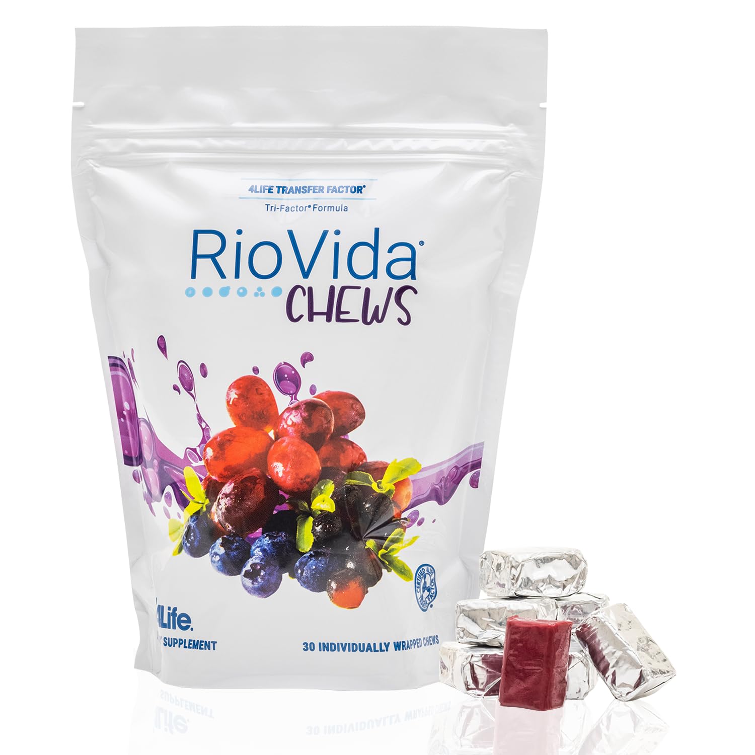 4Life RioVida Chews Berry Immune Support with Vitamin C, Chewable, 30 Chews