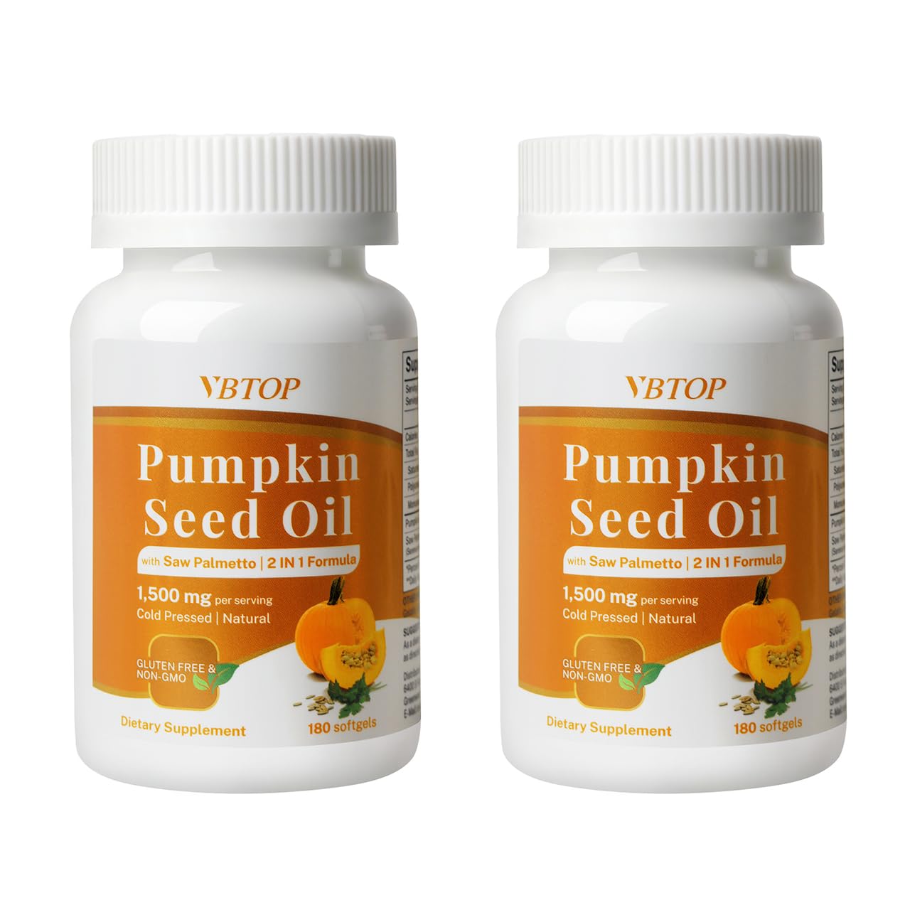 VBTOP Pumpkin Seed Oil & Saw Palmetto Softgels, 360