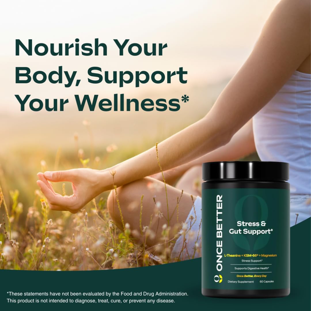 Once Better Stress & Gut Support Supplement Capsule 60 Count